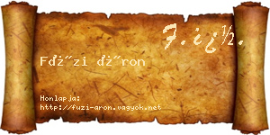 Füzi Áron névjegykártya
