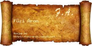 Füzi Áron névjegykártya